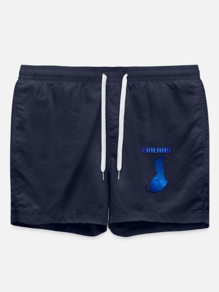 Blue Finland Map - Swim Trunks - french navy