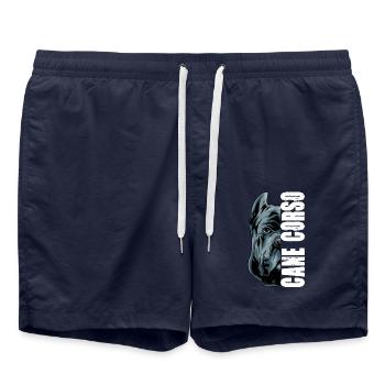Cane Corso Italiano für einen Cane Corso - Badeshorts - French Navy - Vorne - AI Model Male 185 light (185cm)