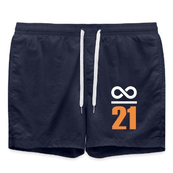 Infini de 21 millions de Bitcoin - Short de bain - bleu marine - Devant - AI Model Male 185 light (185cm)
