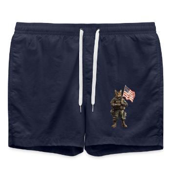Katze - Badeshorts - French Navy - Vorne - AI Model Male 185 light (185cm)