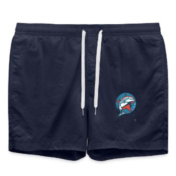 Sozialismus Kommunismus Delfin - Badeshorts - French Navy - Vorne - AI Model Male 185 light (185cm)