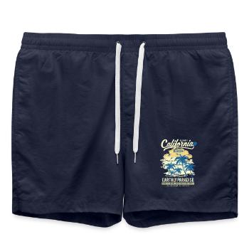 California Beach Earthly Paradise - Swim Trunks - french navy - Front - AI Model Male 185 light (185cm)