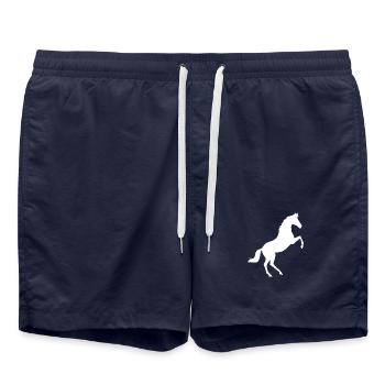 Cheval blanc Chevaux Silhouettes Figure d’ombre - Short de bain - bleu marine - Devant - AI Model Male 185 light (185cm)