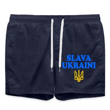 Slava ukraini ukraine - Short de bain - bleu marine - Devant - AI Model Male 185 light (185cm)