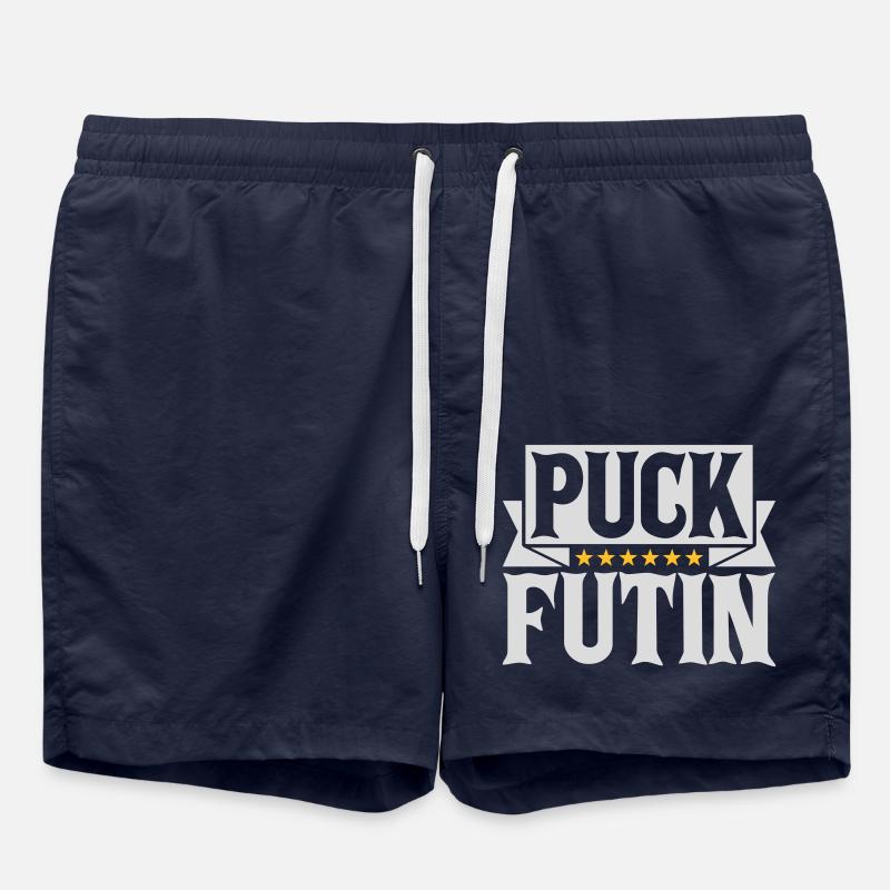 puck futin logo design - Swim Trunks - french navy