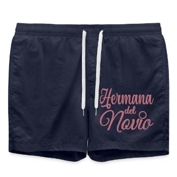 Hermana del Novio Groom's Sister Wedding Party - Swim Trunks - french navy - Front - AI Model Male 185 light (185cm)