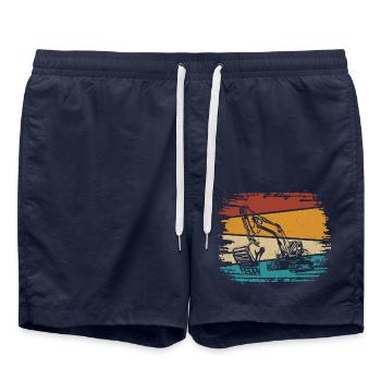 Excavatrice - Short de bain - bleu marine - Devant - AI Model Male 185 light (185cm)