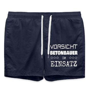 Nomination d’un ouvrier du béton - Short de bain - bleu marine - Devant - AI Model Male 185 light (185cm)