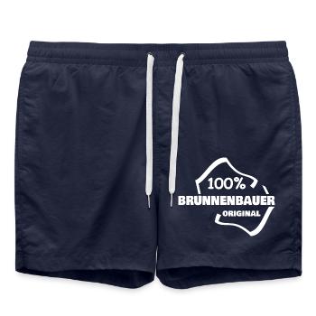 Profession Constructeur de puits - Short de bain - bleu marine - Devant - AI Model Male 185 light (185cm)
