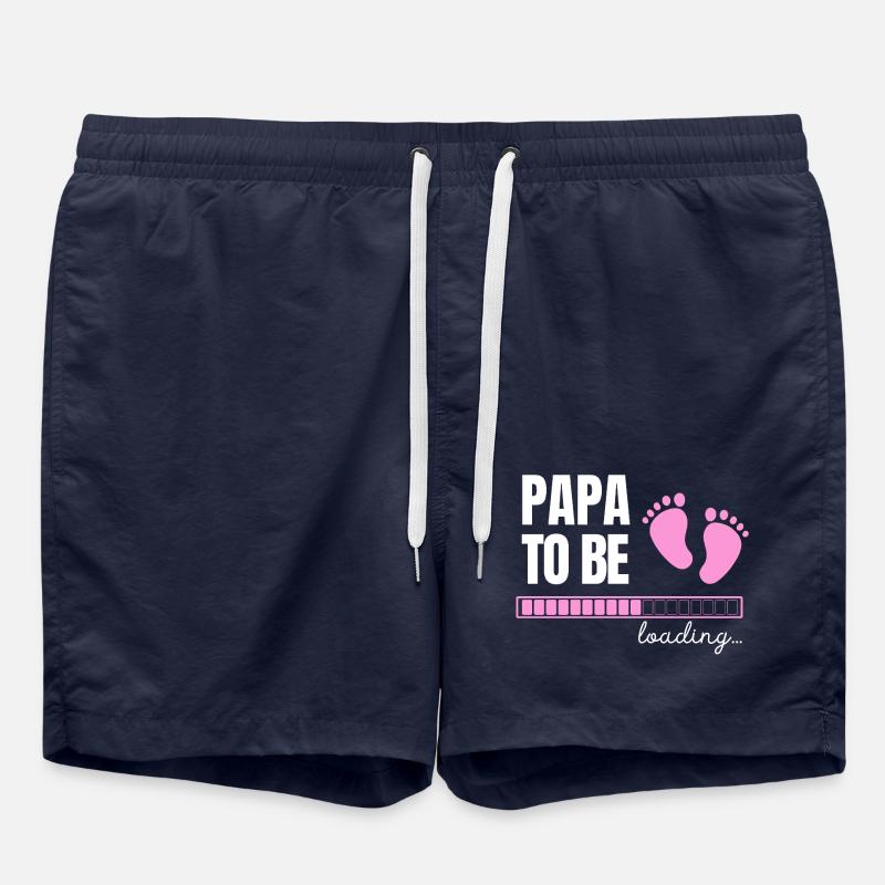 Futur papa - fille - Short de bain - bleu marine