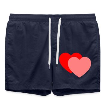 2 Hearts - Swim Trunks - french navy - Front - AI Model Male 185 light (185cm)