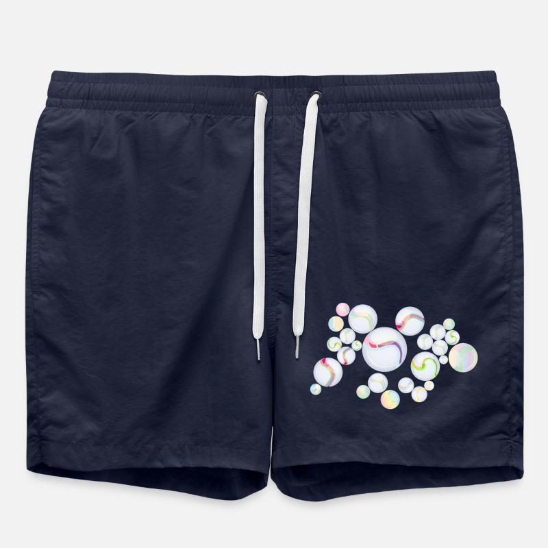 Marbles with Pattern – Shimmering Elegance - Swim Trunks - french navy