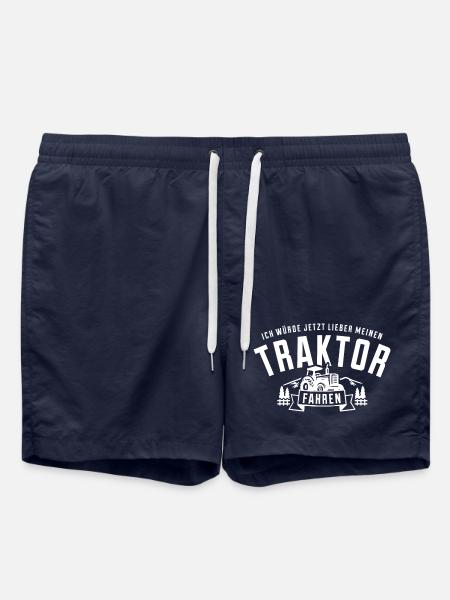 ich würde jetzt lieber Traktor fahren - Badeshorts - French Navy
