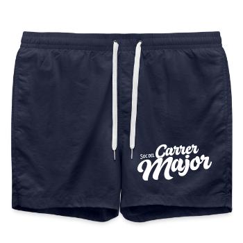 Soc del carrer Major 2 - Short de bain - bleu marine - Devant - AI Model Male 185 light (185cm)