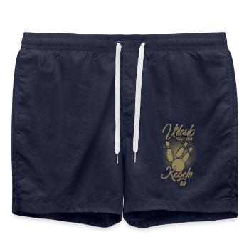 Bowling Kegel Urlaub Kegeln startet - Badeshorts - French Navy - Vorne - AI Model Male 185 light (185cm)