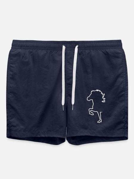 Islandpferd Silhouette - Badeshorts - French Navy