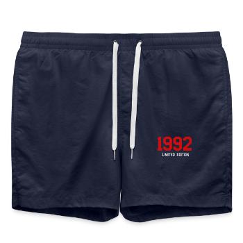 Geschenk lustig zum 30. Geburtstag - 1992 - Swim Trunks - french navy - Front - AI Model Male 185 light (185cm)