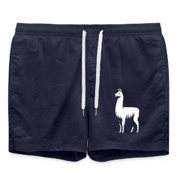 Silhouette de lama - Short de bain - bleu marine - Devant - AI Model Male 185 light (185cm)