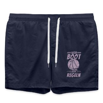Segeln mein Boot meine Regeln - Badeshorts - French Navy - Vorne - AI Model Male 185 light (185cm)