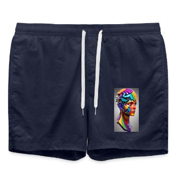 Color 1 - Badeshorts - French Navy - Vorne - AI Model Male 185 light (185cm)