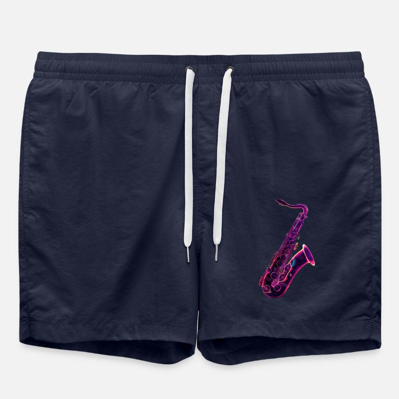 Saxophon - Badeshorts - French Navy