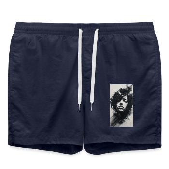 Haunting Ink & Coal Emotion - Swim Trunks - french navy - Front - AI Model Male 185 light (185cm)