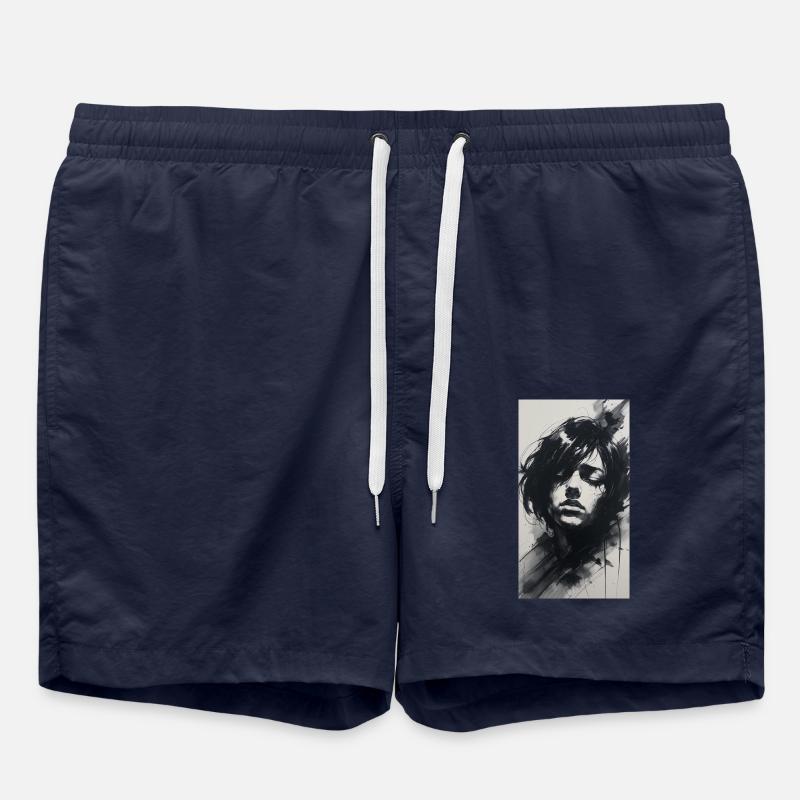 Haunting Ink & Coal Emotion - Swim Trunks - french navy