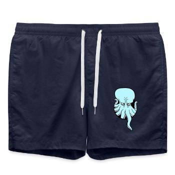Poulpe trou tentacule ennuyé montrer mauvais œil - Short de bain - bleu marine - Devant - AI Model Male 185 light (185cm)