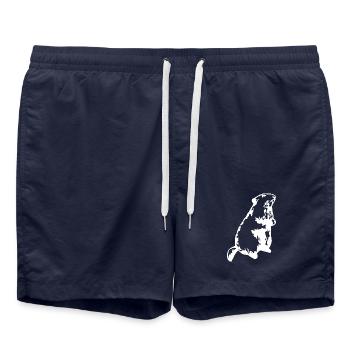 Murmeltier - Badeshorts - French Navy - Vorne - AI Model Male 185 light (185cm)