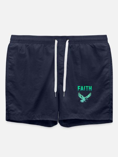 Faith and Eagle Illustration - Swim Trunks - french navy