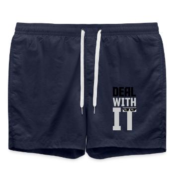 Meme Deal with it - Badeshorts - French Navy - Vorne - AI Model Male 185 light (185cm)