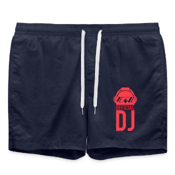 Pinguin Official DJ Vogel Party Club Musik Feiern - Badeshorts - French Navy - Vorne - AI Model Male 185 light (185cm)