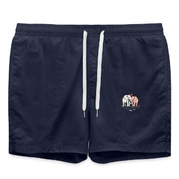 Elephants in love Photo - Badeshorts - French Navy - Vorne - AI Model Male 185 light (185cm)