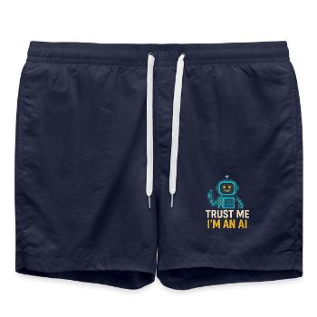 Croyez-moi, je suis une IA - Short de bain - bleu marine - Devant - AI Model Male 185 light (185cm)