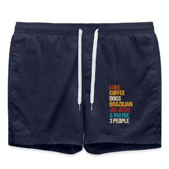 I like Coffee Dogs Brazilian Jiu-Jitsu & maybe 3 - Badeshorts - French Navy - Vorne - AI Model Male 185 light (185cm)