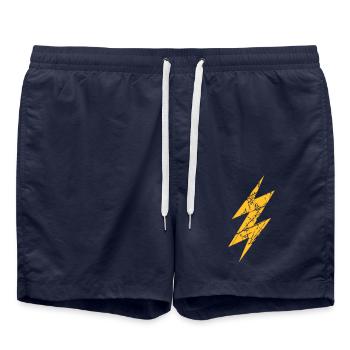 fissures rayures symbole de la foudre connexion connexion - Short de bain - bleu marine - Devant - AI Model Male 185 light (185cm)