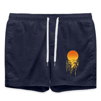 tropfen graffiti spray sonne meer urlaub ferien wa - Badeshorts - French Navy - Vorne - AI Model Male 185 light (185cm)