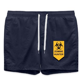 Chasseur de zombies Citation d’Halloween - Short de bain - bleu marine - Devant - AI Model Male 185 light (185cm)