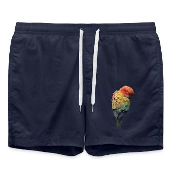 Papagei - Badeshorts - French Navy - Vorne - AI Model Male 185 light (185cm)