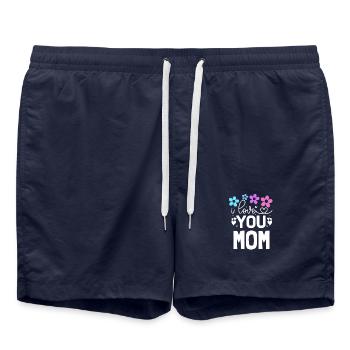 Ich hab dich lieb, Mama - Badeshorts - French Navy - Vorne - AI Model Male 185 light (185cm)