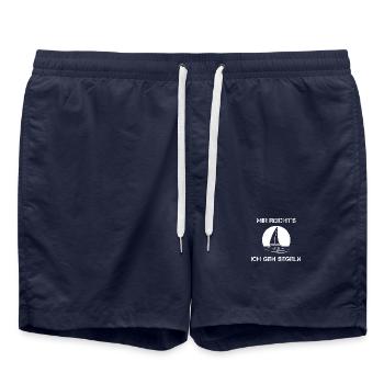 Segelmotiv - Mir reicht's ich geh segeln - Badeshorts - French Navy - Vorne - AI Model Male 185 light (185cm)