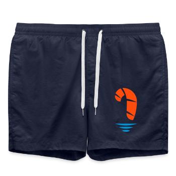 Logo du kitesurfeur - Short de bain - bleu marine - Devant - AI Model Male 185 light (185cm)