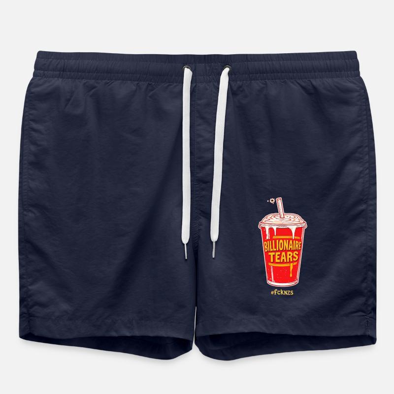 Billionaire Tears Satirical Protest Shirt - Swim Trunks - french navy