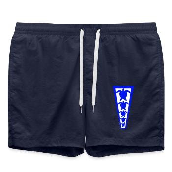 Many Water Turtles Row Line 5 Team Logo - Swim Trunks - french navy - Front - AI Model Male 185 light (185cm)