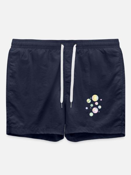 Bunte Pastell-Murmeln – Verspieltes Kugeldesign - Badeshorts - French Navy