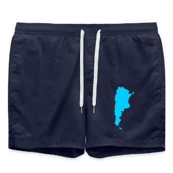Argentina Map - Swim Trunks - french navy - Front - AI Model Male 185 light (185cm)