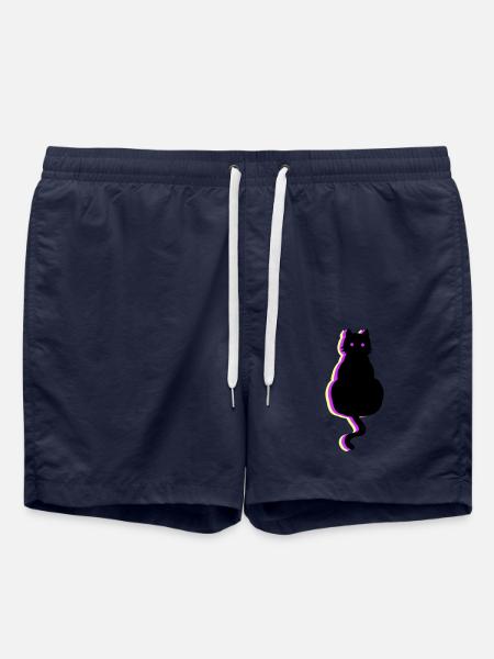 Leuchtkatze pink - Badeshorts - French Navy
