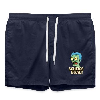 Grüner Zombie dem Alles egal ist - Badeshorts - French Navy - Vorne - AI Model Male 185 light (185cm)