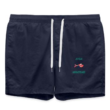 HAPPY BIRTHDAY. HAPPY BIRTHDAY. ANNIVERSARY. - Swim Trunks - french navy - Front - AI Model Male 185 light (185cm)