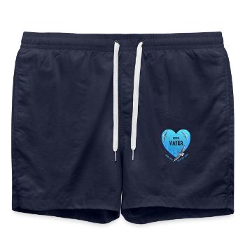 bester Vater - Badeshorts - French Navy - Vorne - AI Model Male 185 light (185cm)